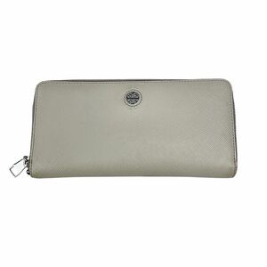 Tory Burch Zip Around Long Wallet Taupe Gray